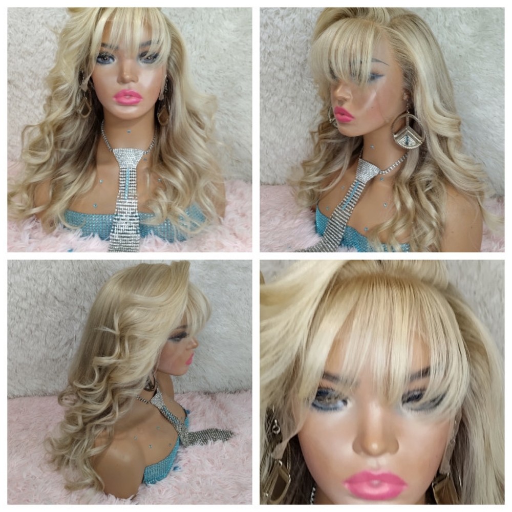 20 Inch Deep 13x6 Parting Ombre Platinum Blonde Lace Wig